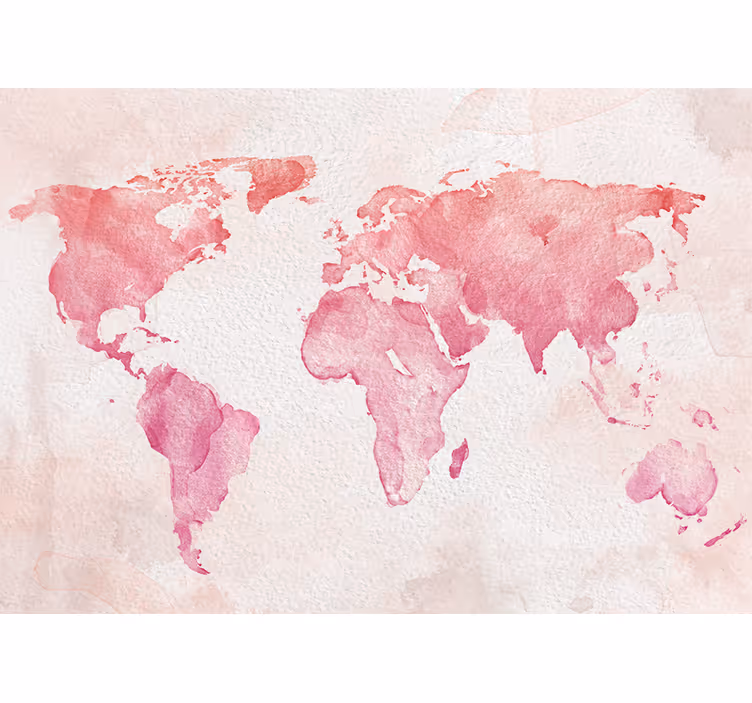 Fototapete weltkarte aquarell konturen - TenStickers