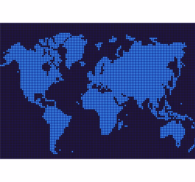 Fototapete weltkarte im pixel-art stil - TenStickers