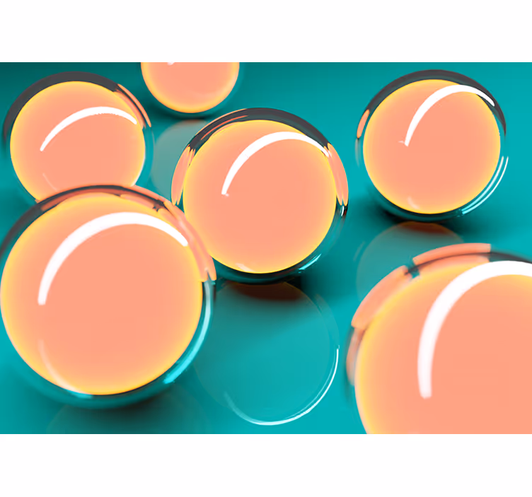 Fototapete abstrakt schwebende transparente kugeln - TenStickers