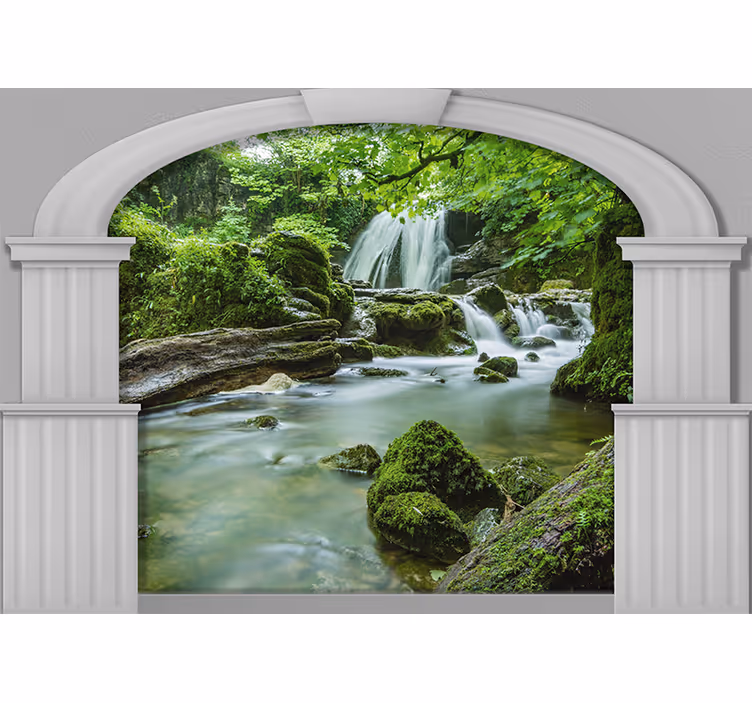 Fototapete natur sanfte wasserfall-szene - TenStickers