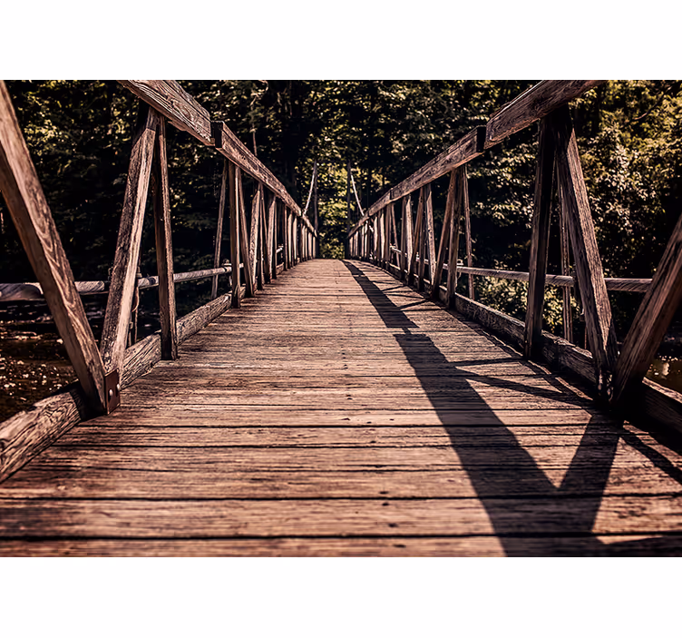 Fototapete landschaften holzbrücke pfad - TenStickers