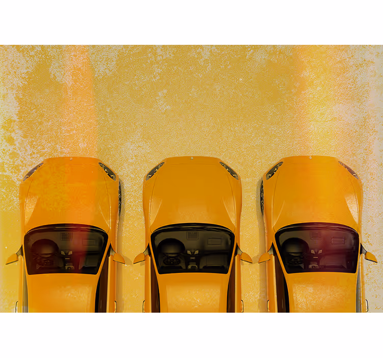 Fototapete Fahrzeuge gelbe sportwagen - TenStickers