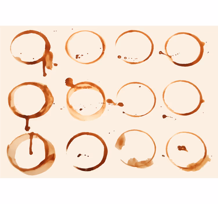 Fototapete Küche kaffeeringmuster - TenStickers