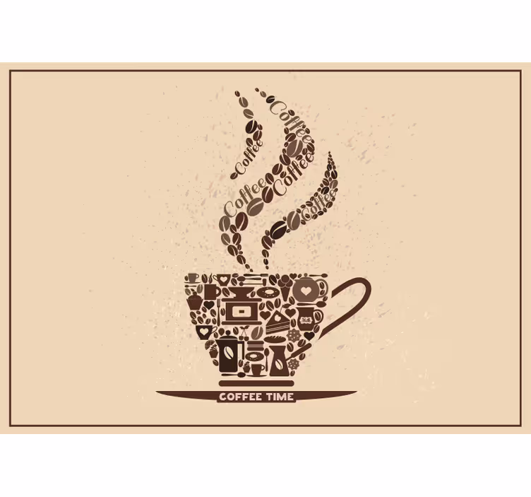 Fototapete Sprüche kaffeezeit-satz - TenStickers