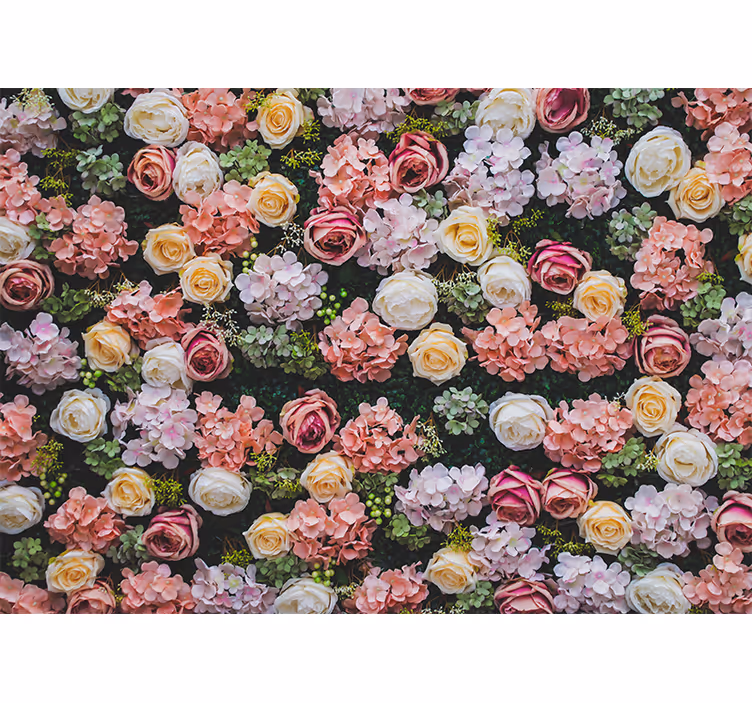 Fototapete blumen mit blühenden rosenakzenten - TenStickers