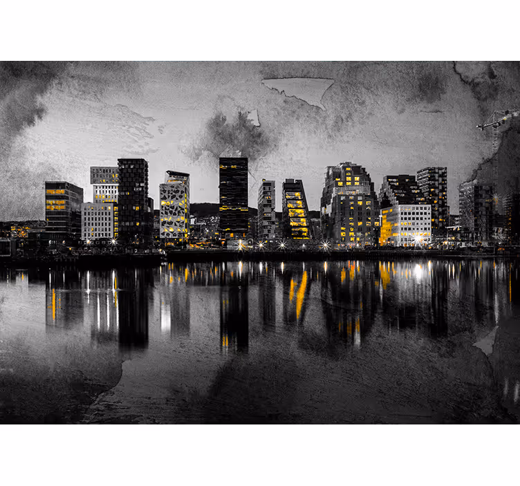 Fototapete Städte moderne skyline-reflexion - TenStickers