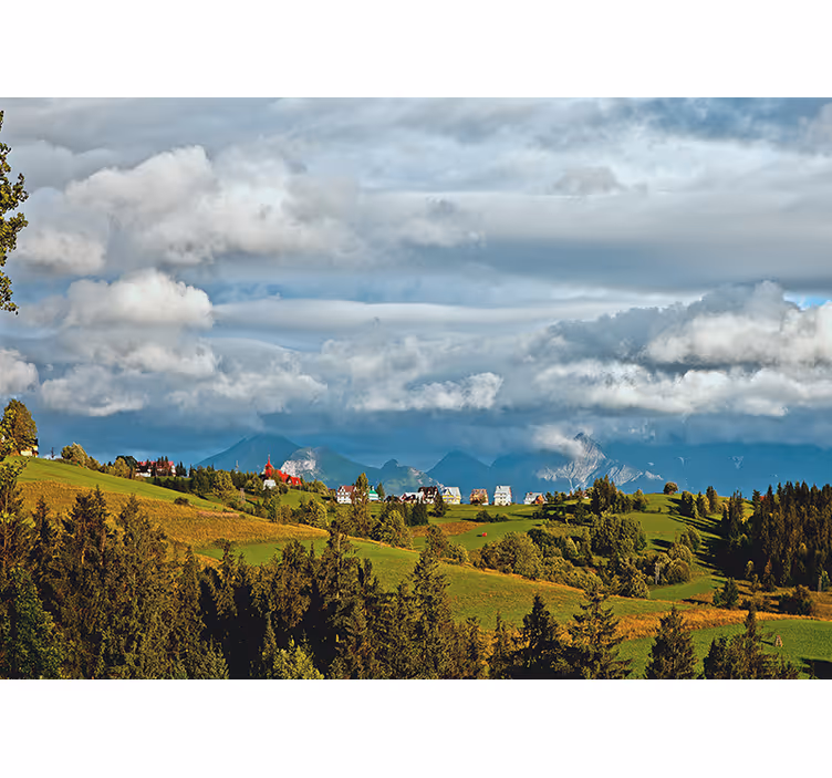 Fototapete landschaften bergige landschaftsansicht - TenStickers