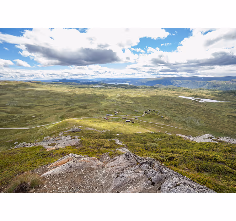 Fototapete landschaften bergige grüne aussicht - TenStickers