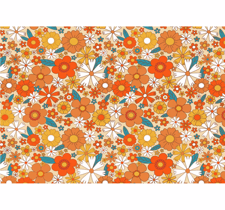 Fototapete blumen lebhaftes blumenmuster - TenStickers