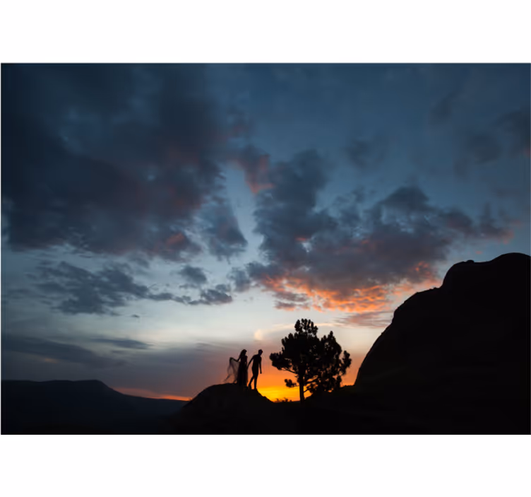 Fototapete landschaften silhouette im sonnenuntergang - TenStickers