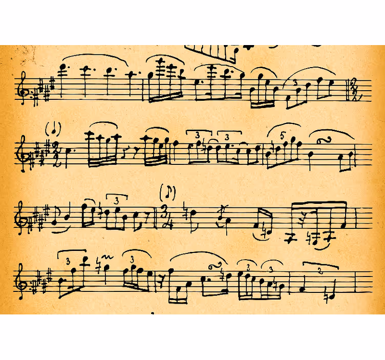 Fototapete musik notenblatt muster - TenStickers