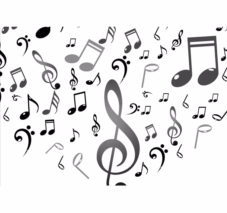 Fototapete musik mit notenmotiv - TenStickers