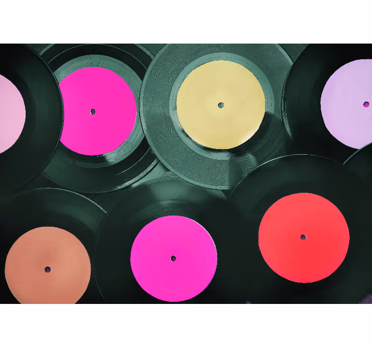 Fototapete musik vinylplatten cluster - TenStickers