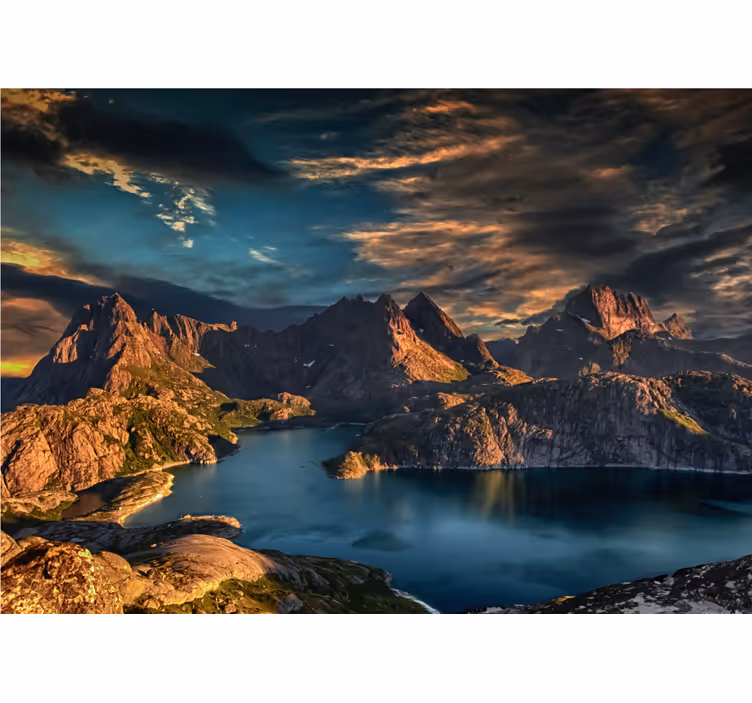 Fototapete landschaften majestätischer bergsee - TenStickers