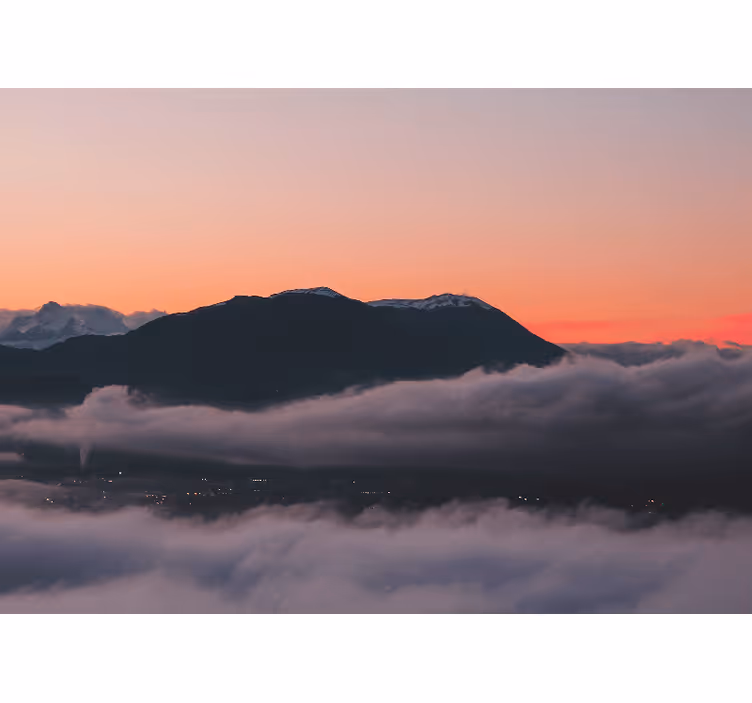Fototapete landschaften berg sonnenuntergang aussicht - TenStickers
