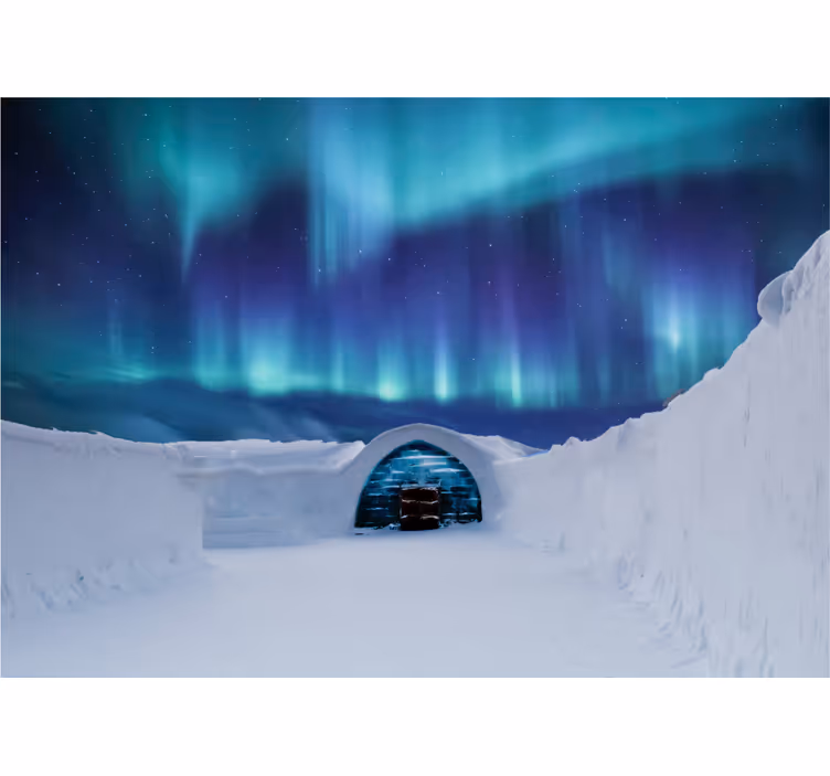 Fototapete landschaften aurora borealis wunderland - TenStickers