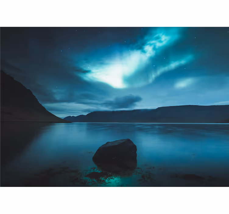 Fototapete landschaften aurora über stillem see - TenStickers