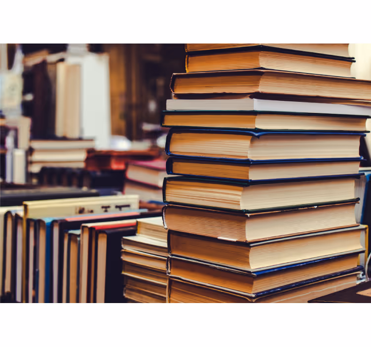 Fototapete landschaften stapelbare literaturkollektion - TenStickers