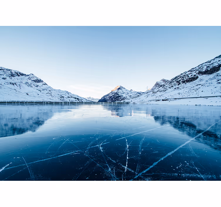 Fototapete berge gefrorene see-gipfel - TenStickers