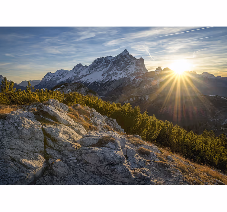 Fototapete berge majestätische sonnenaufgangsgipfel - TenStickers