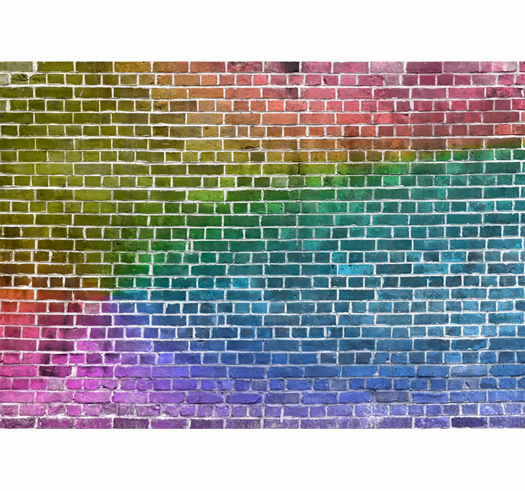 Fototapete textur regenbogen ziegelmuster - TenStickers