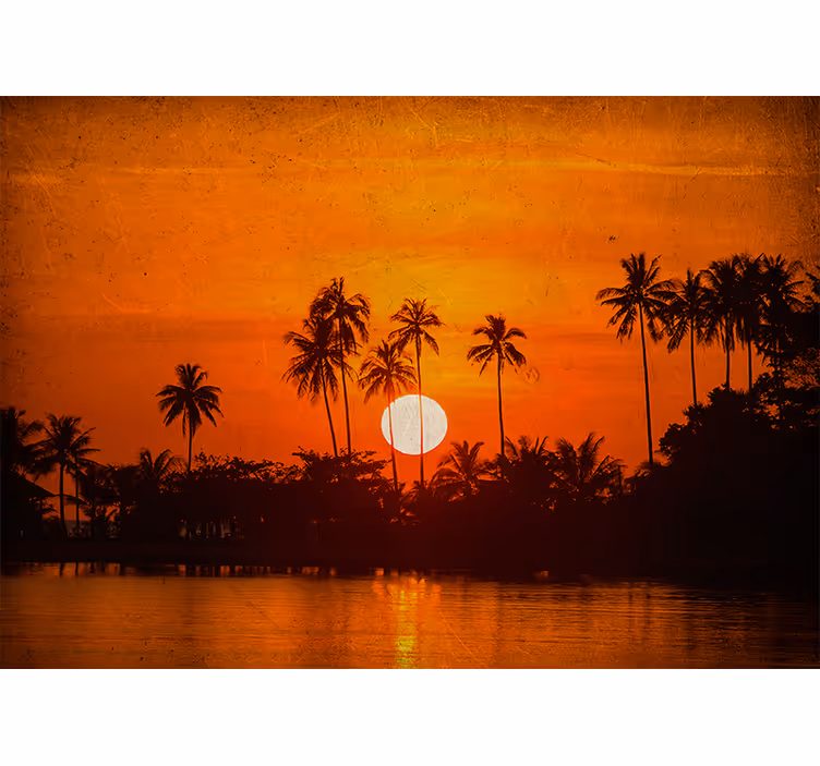 Fototapete landschaften tropischer sonnenuntergang - TenStickers