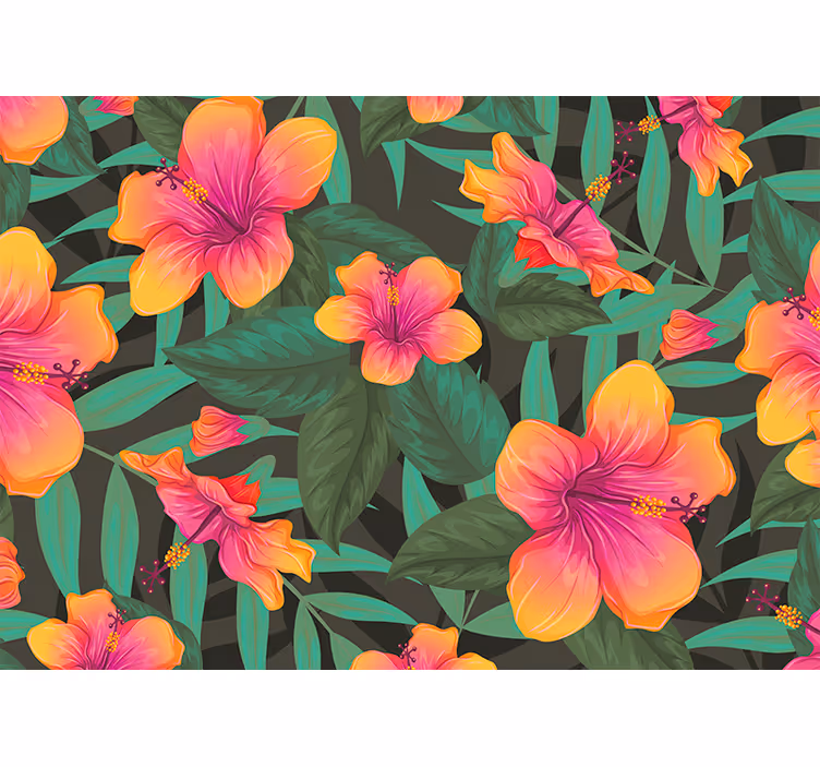 Fototapete Blumen lebendige hibiskusblüten - TenStickers