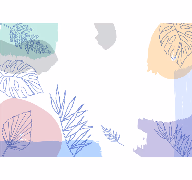 Fototapete natur mit blätter geometrischen formen - TenStickers