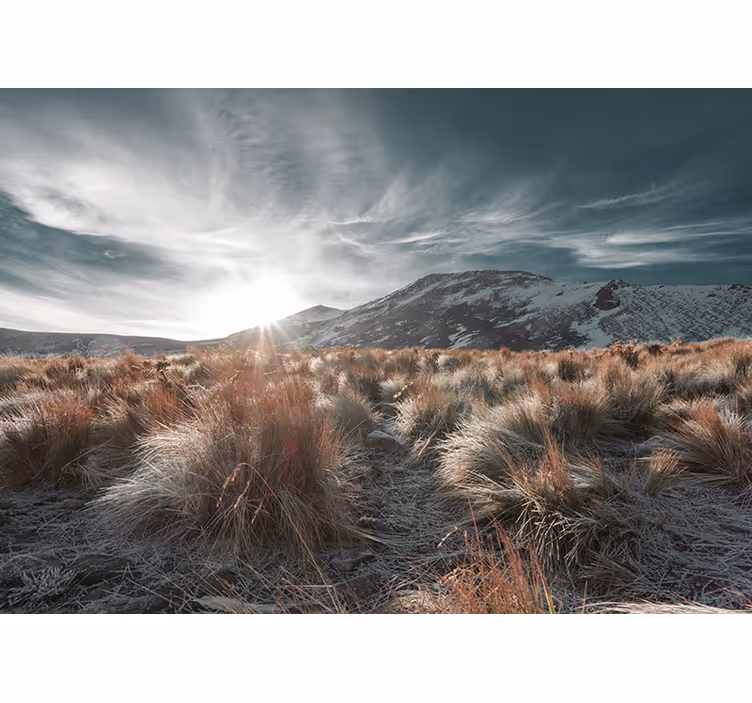 Fototapete landschaften berg sonnenaufgang szene - TenStickers