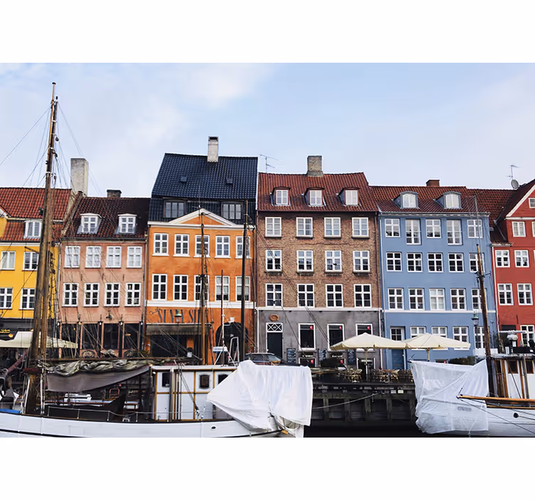 Fototapete städte kopenhagener kanalufer - TenStickers