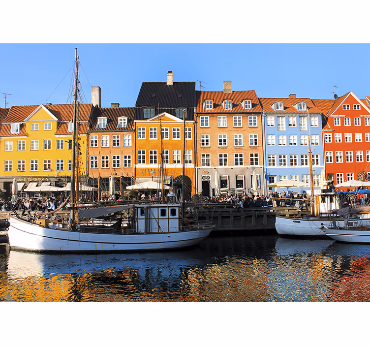 Fototapete städte lebendige seehäuser - TenStickers