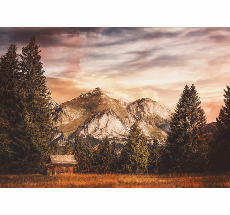 Fototapete Berge wildnis-szene - TenStickers