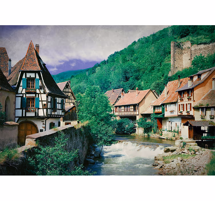 Fototapete Städte malerisches flussdorf - TenStickers