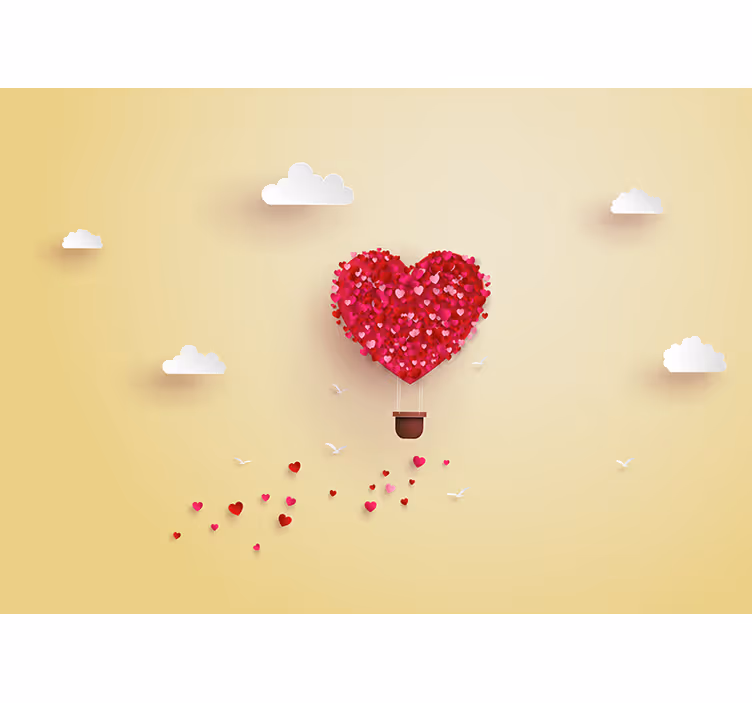 Fototapete liebe ballonherz abenteuer - TenStickers