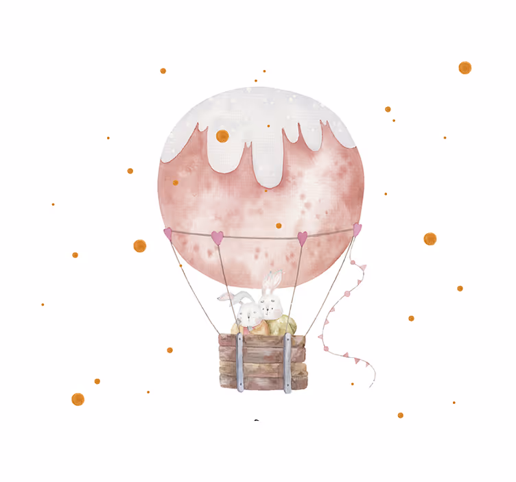 Fototapete liebe abenteuer mit ballon und hase - TenStickers