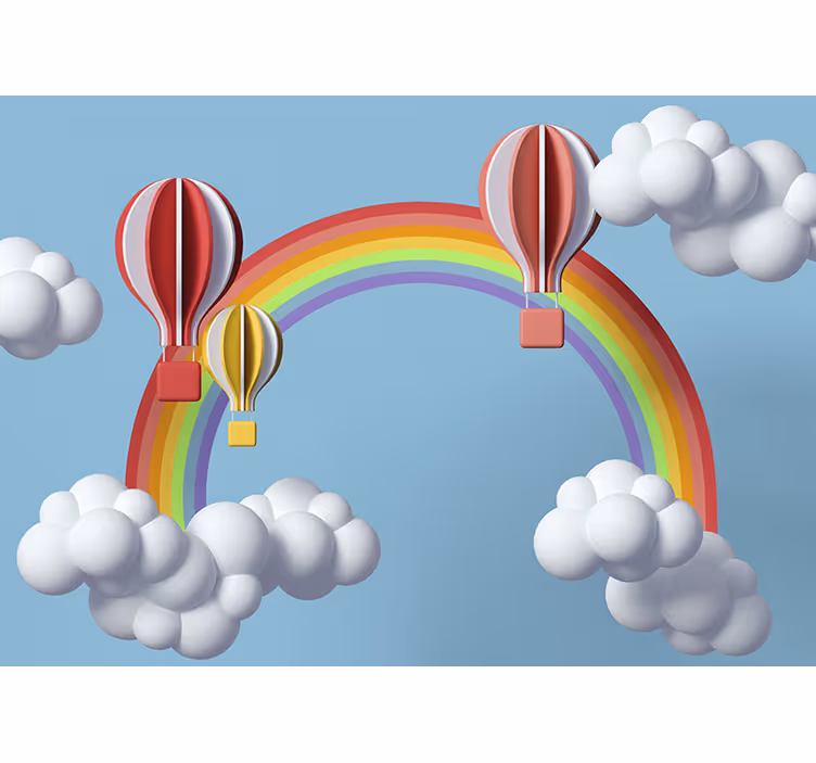 Fototapete sprüche bunte heißluftballons - TenStickers
