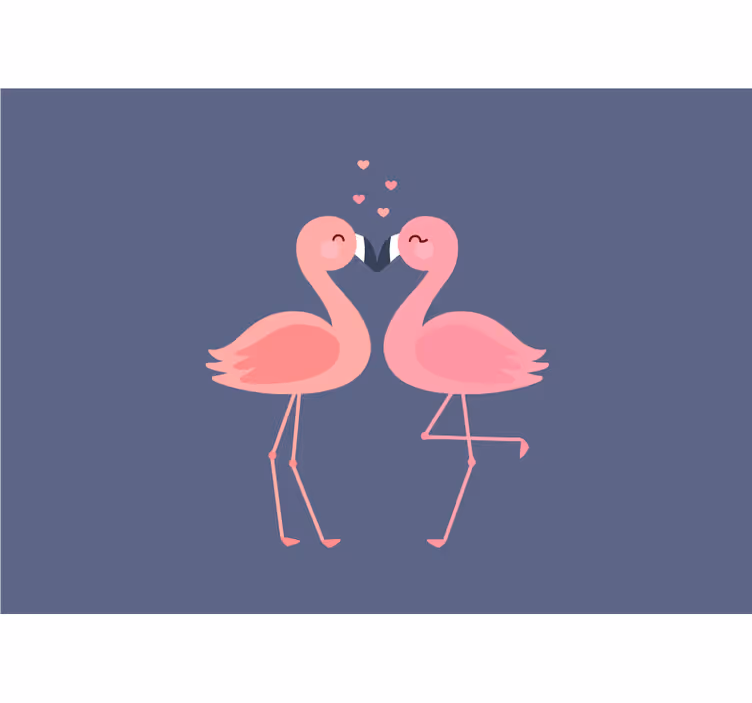 Fototapete liebe flamingos in zuneigung - TenStickers