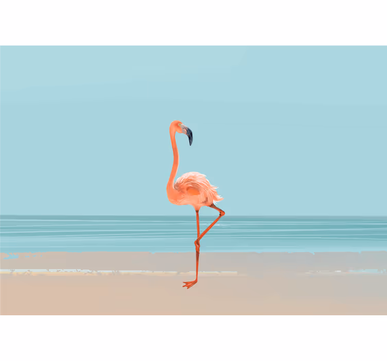 Fototapete meer flamingo am strand - TenStickers