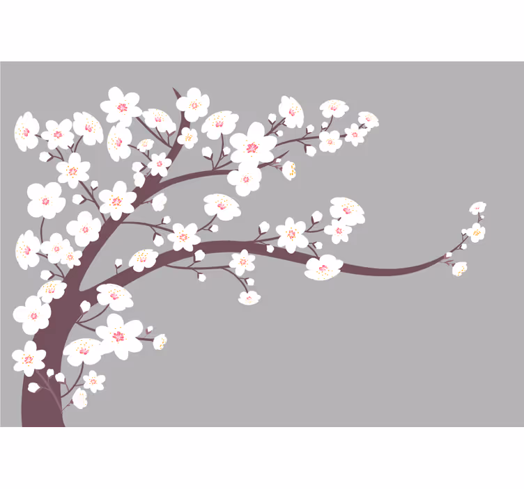 Fototapete blumen mit blühendem kirschzweig - TenStickers