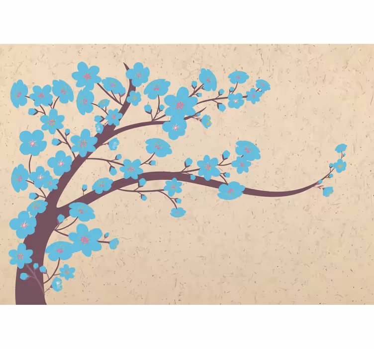Fototapete blumen sakura blütenzweig - TenStickers