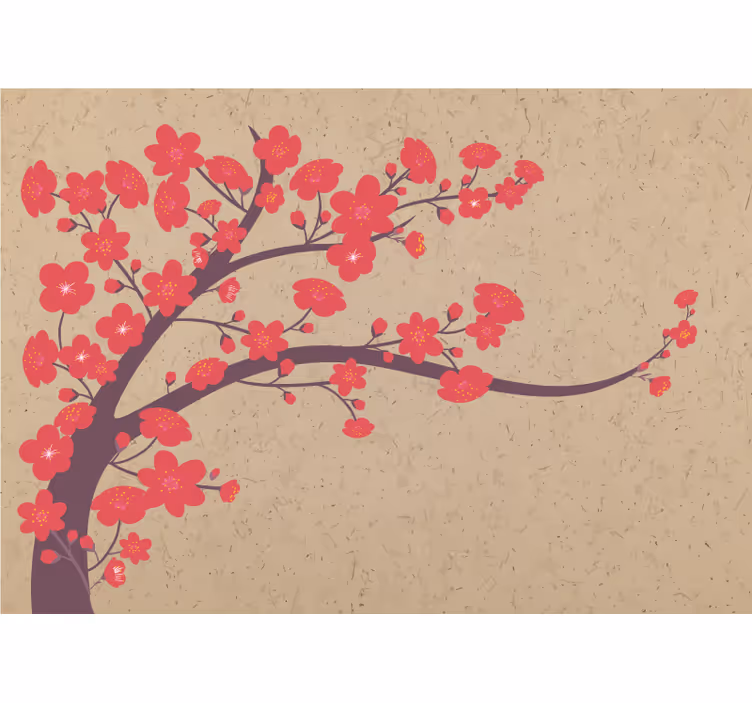 Fototapete blumen sakura zweig - TenStickers