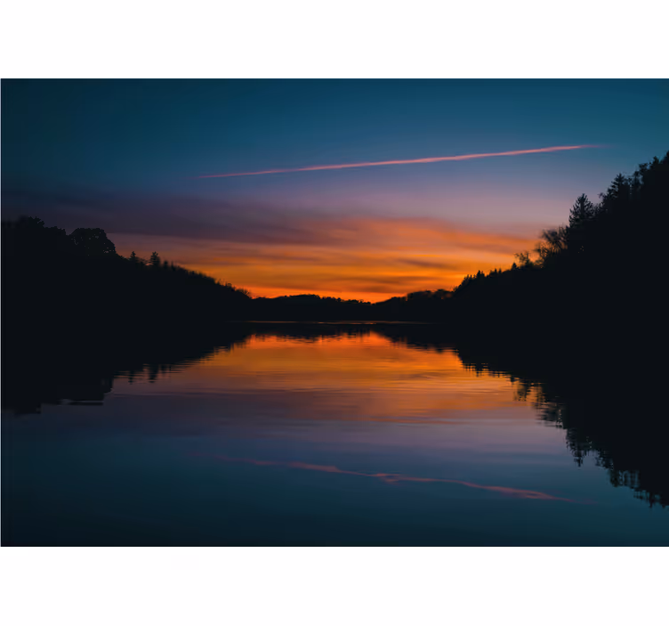 Fototapete landschaften ruhiger see sonnenuntergang - TenStickers