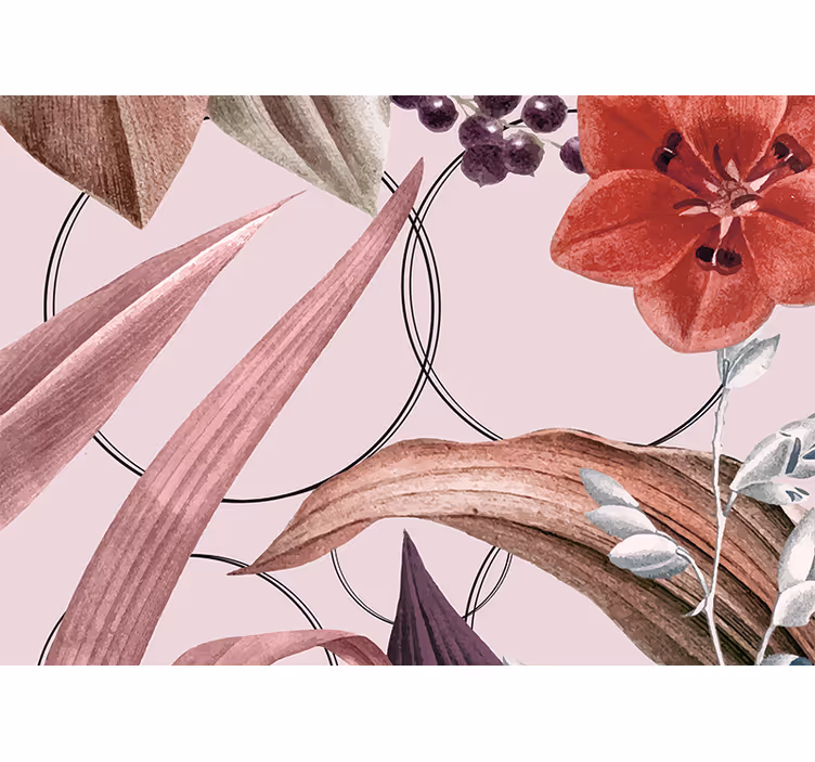 Fototapete blumen im floralen muster design - TenStickers