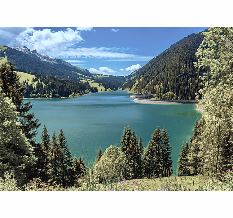 Fototapete landschaften ruhiger bergsee - TenStickers