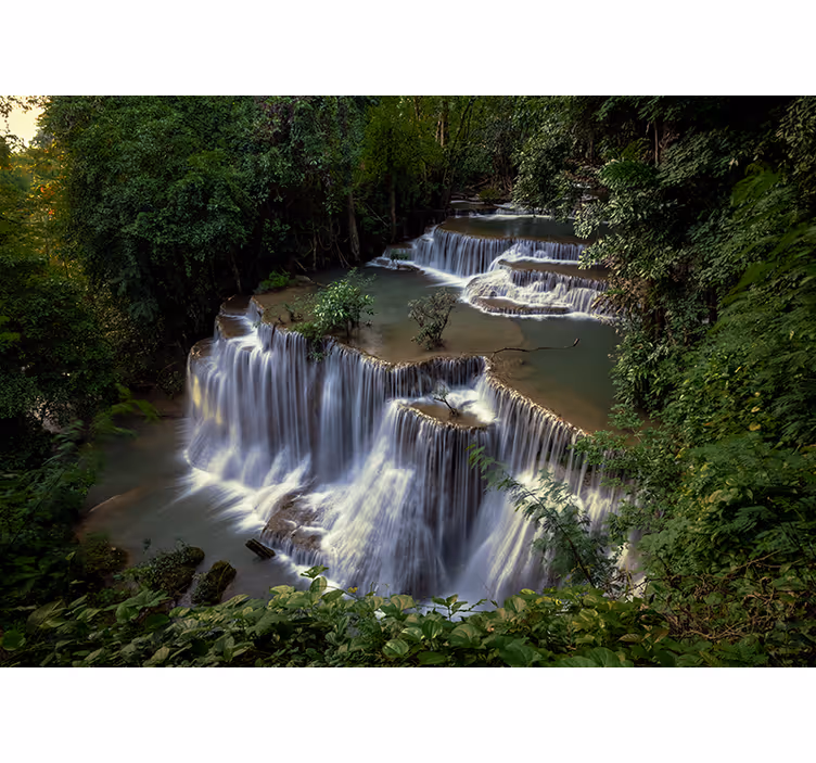 Fototapete Natur ruhiger rückzugsort am wasserfall - TenStickers