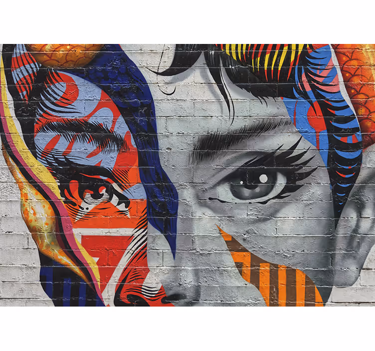 Fototapete graffiti lebendige stadtgesichter - TenStickers