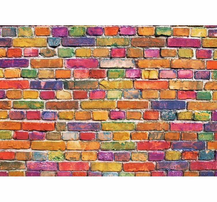 Fototapete graffiti buntes ziegelmuster - TenStickers