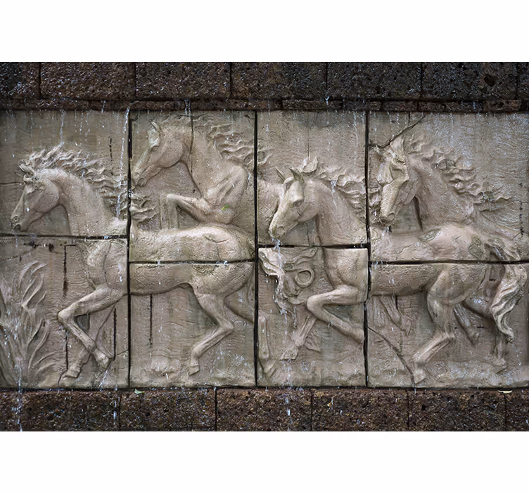 Fototapete tiere galoppierende pferde relief - TenStickers
