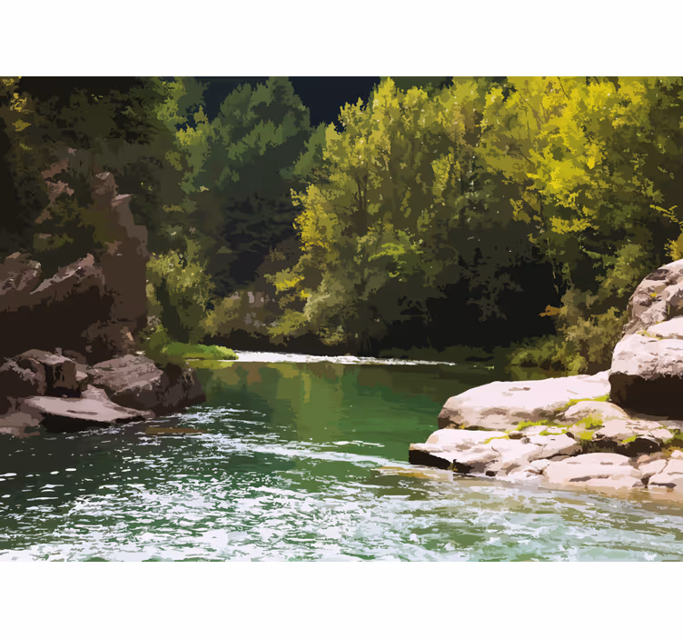 Fototapete Natur ruhige wasserlandschaft - TenStickers