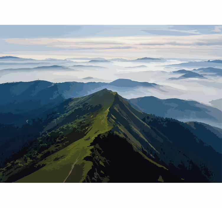Fototapete landschaften bergkettenansicht - TenStickers